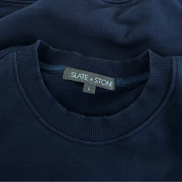 Slate and Stone Sweater Men’s Size L Navy Blue Crew Neck Sweatshirt - Picture 3 of 6